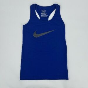 ⭐️ Nike Scoop Neck Racerback Tank Top Women’s S Blue Slim Fit Logo Gym, Workout